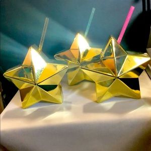 Gold Star Tumbler Beverage straw New set of 3 star
